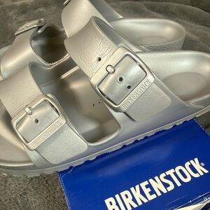 Birkenstock Metallic Gray Sandals